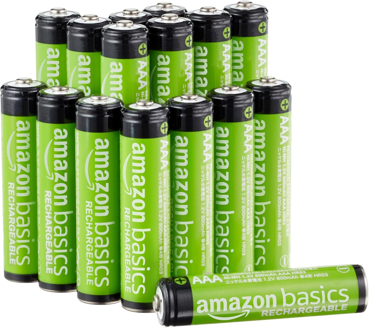 Power up for less: 16-pack Amazon Basics AAA rechargeables.
